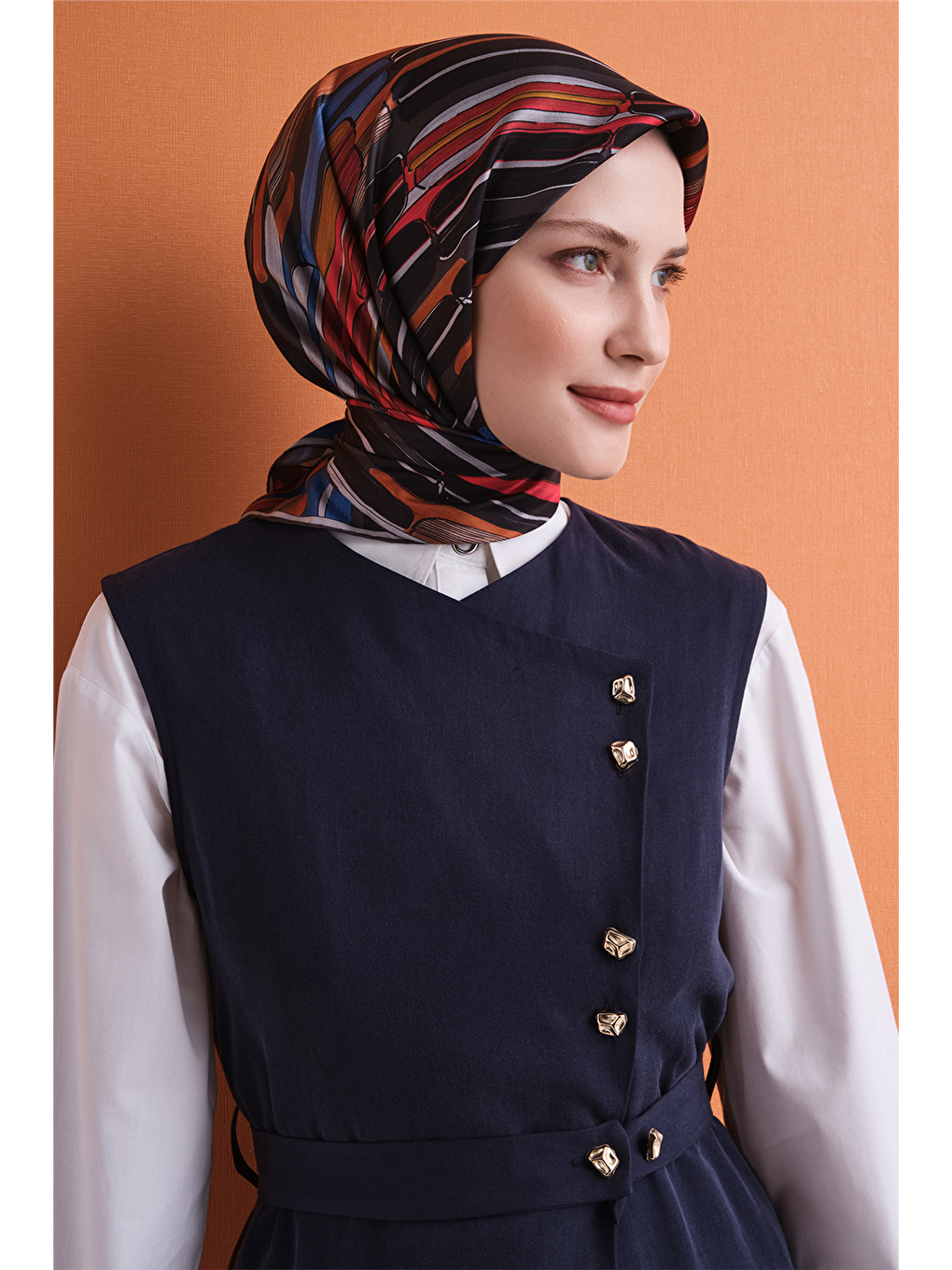 Karışık Saf İpek Twill Eşarp 9616d 04-2