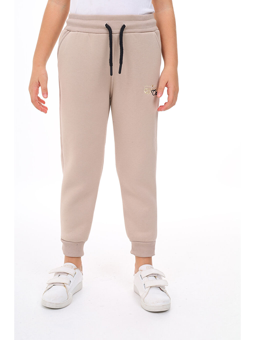 Bej Kız Çocuk Nakışlı Eşofman Alt-2