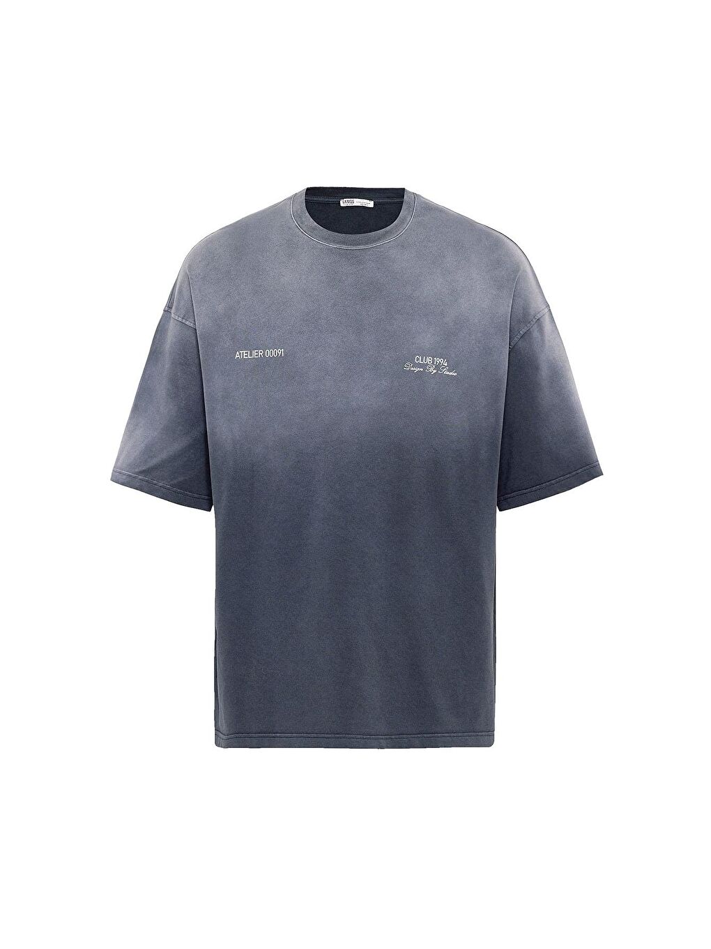 Yıkamalı Oversize Tişört Siyah-1