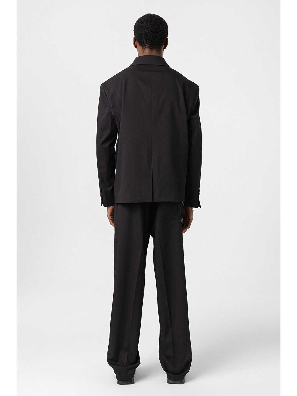 Tek Düğme Oversize Takım Elbise Siyah-6