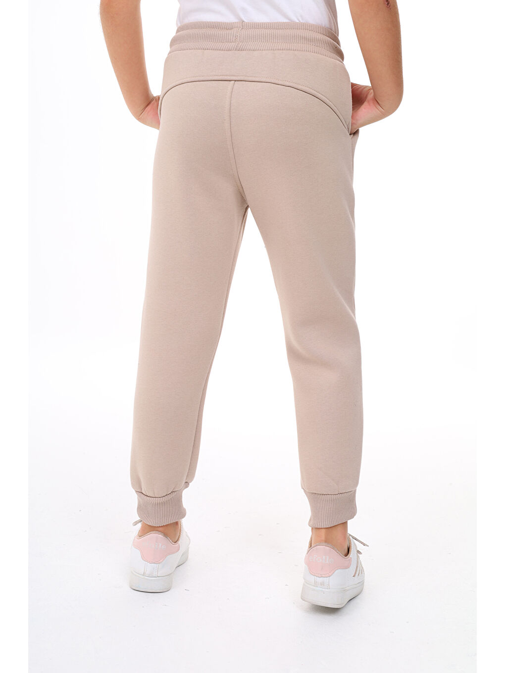 Bej Kız Çocuk Nakışlı Eşofman Alt-5