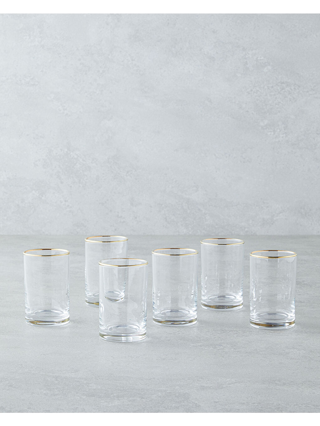 Sarı Glint Cam 6'lı Kahve Yanı Bardak 125 ml Gold