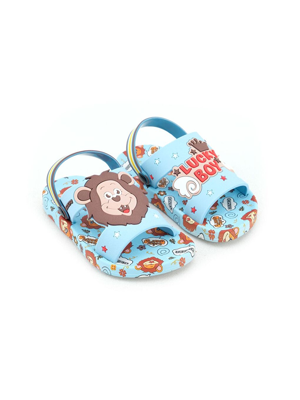 Mavi Yazlık Erkek Çocuk Islak Zemine Uygun Ev Bahçe Plaj Havuz Günlük Terlik Sandalet
