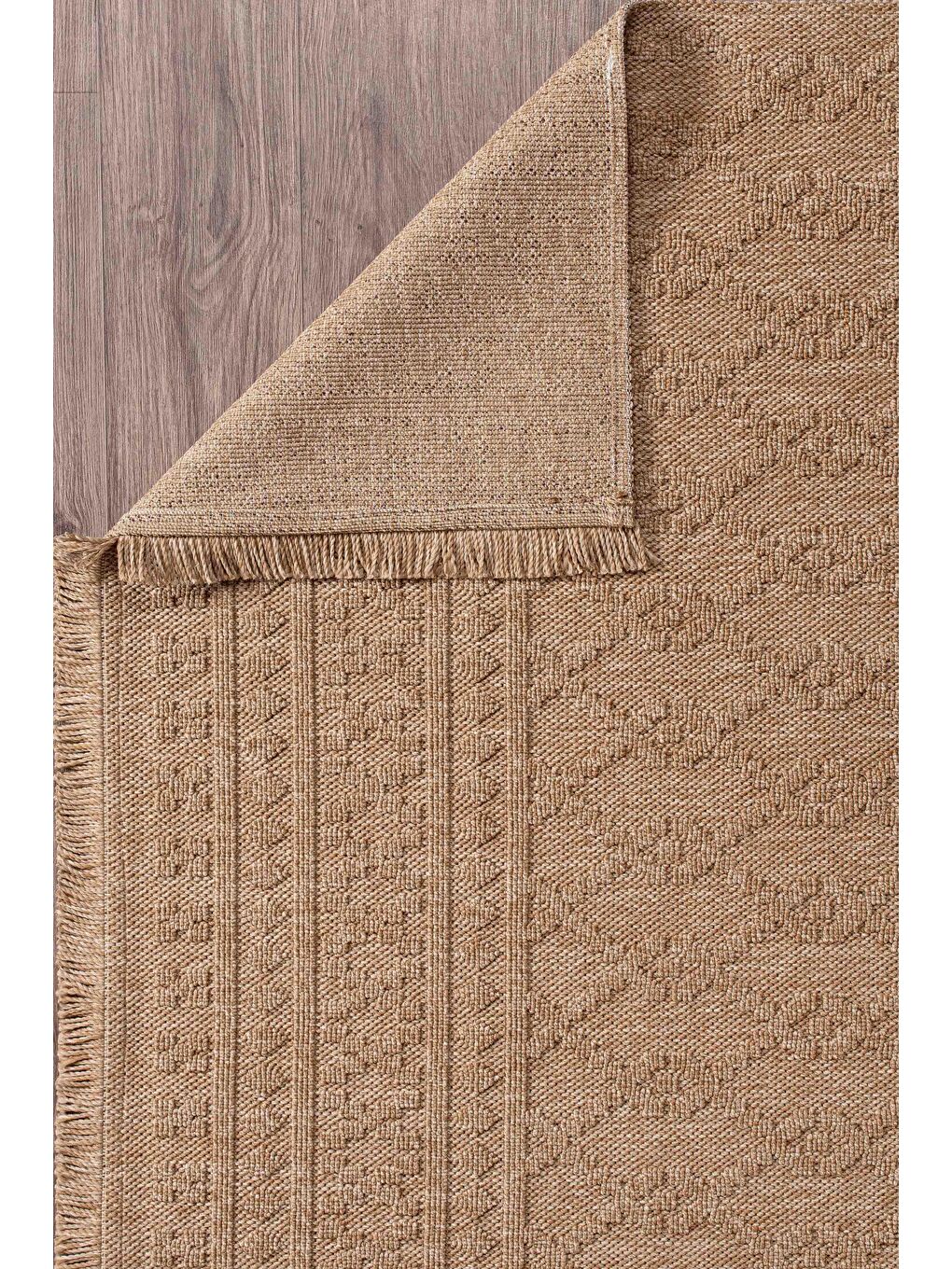 Konfor Halı Bej Konfor Vlora 4763 Jüt Hasır Bukle Örme Kilim-80x300 - 3