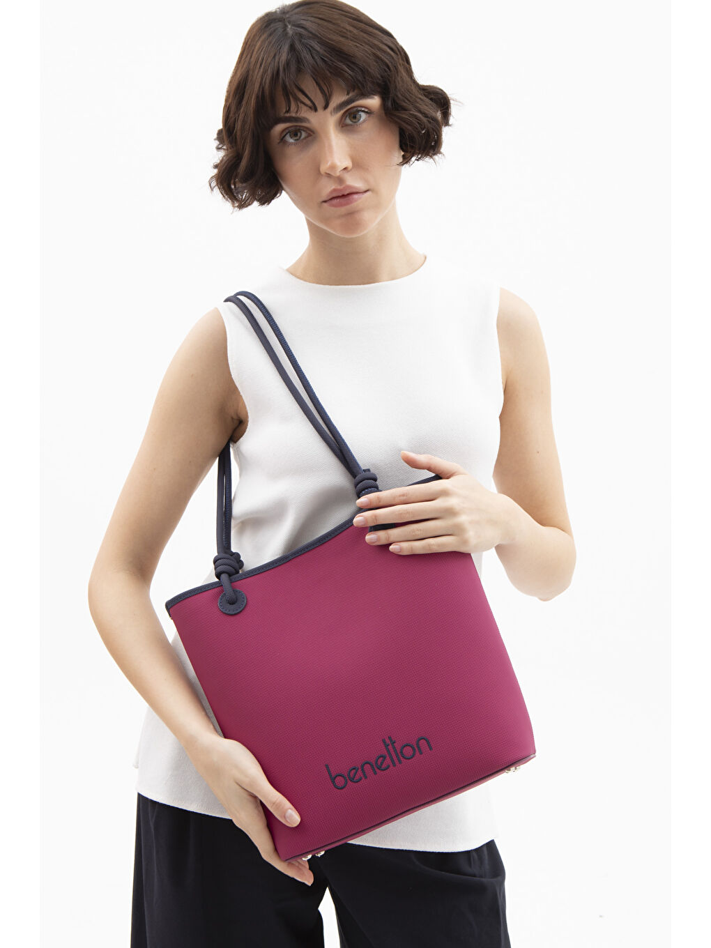 Kadin Kol Çantasi Mürdüm-Laci̇vert BNT1616-1