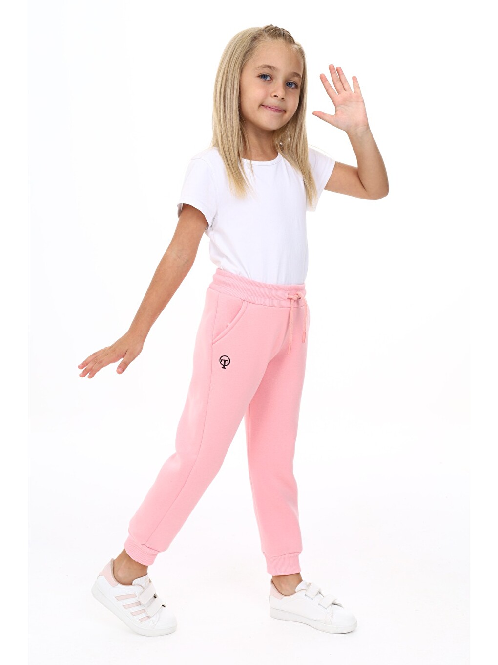 Pembe Kız Çocuk Nakışlı Eşofman Alt