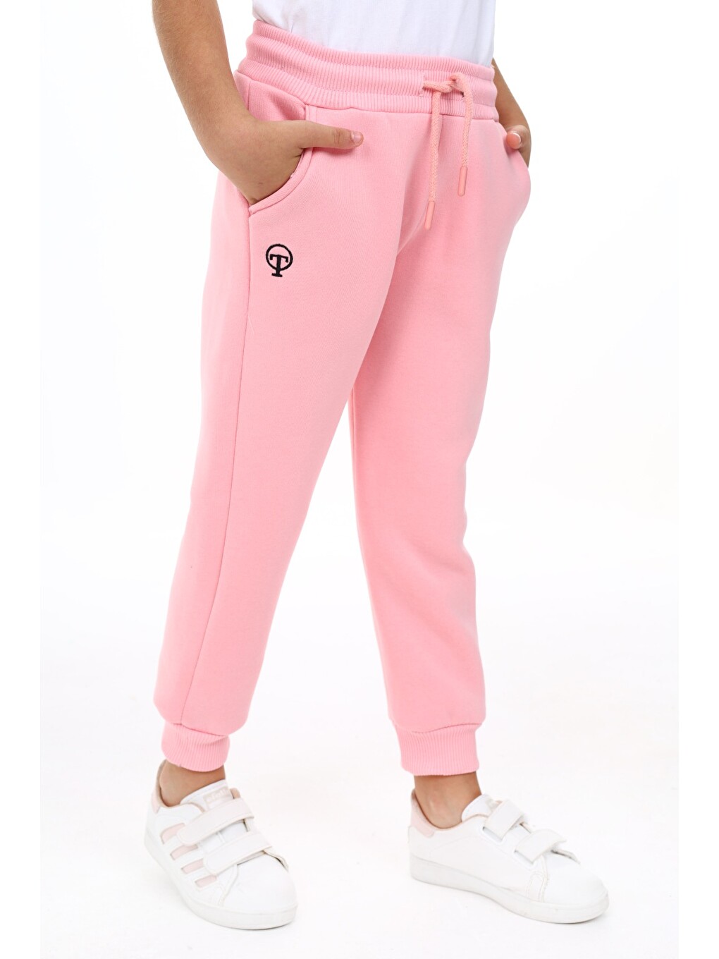 Pembe Kız Çocuk Nakışlı Eşofman Alt-1