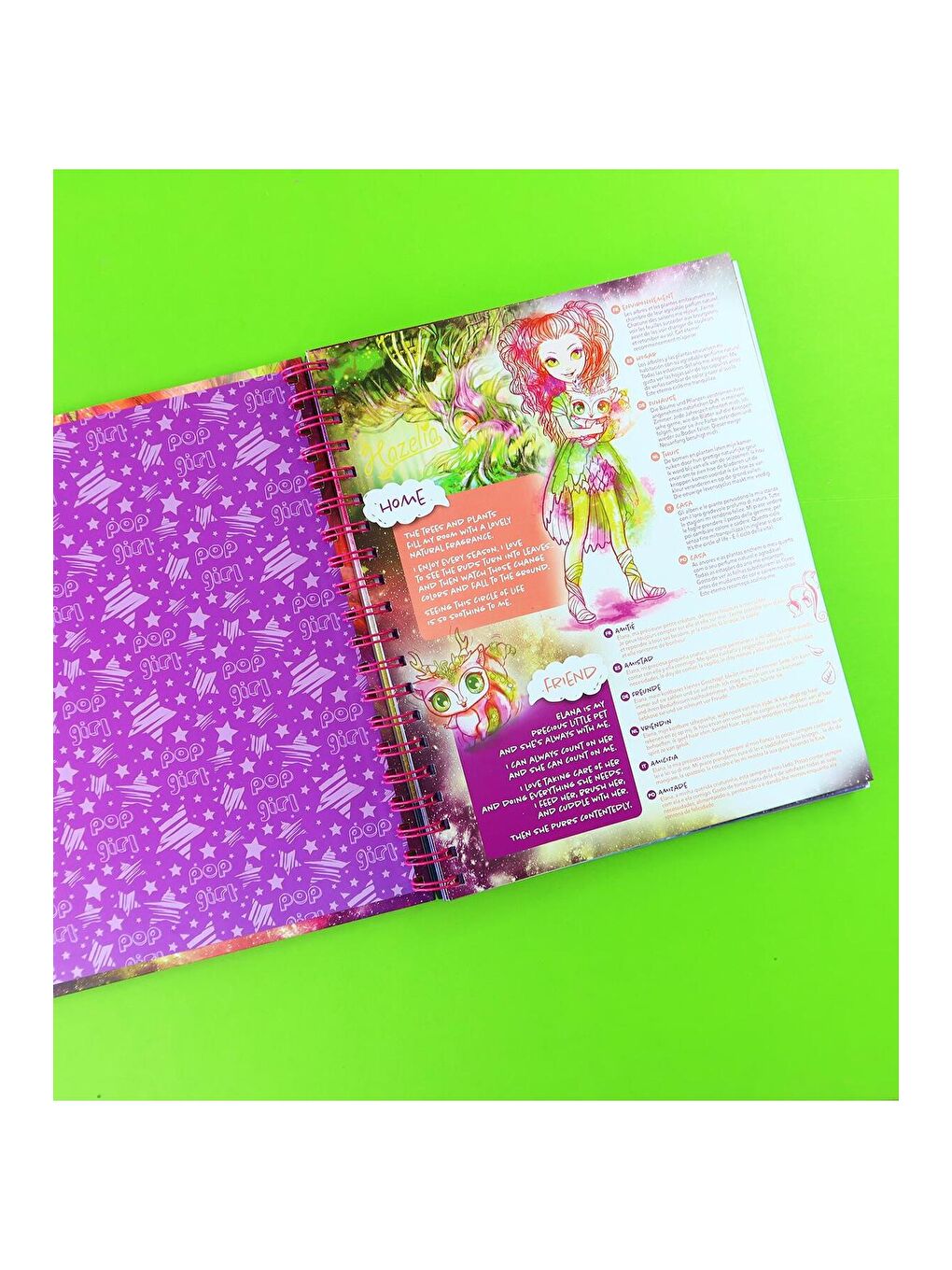 Pop Girl Boyama Kitabı – 60 Sayfa Spiral Defter – Karakter ve Mandala Desenli Boyama Kitabı-1