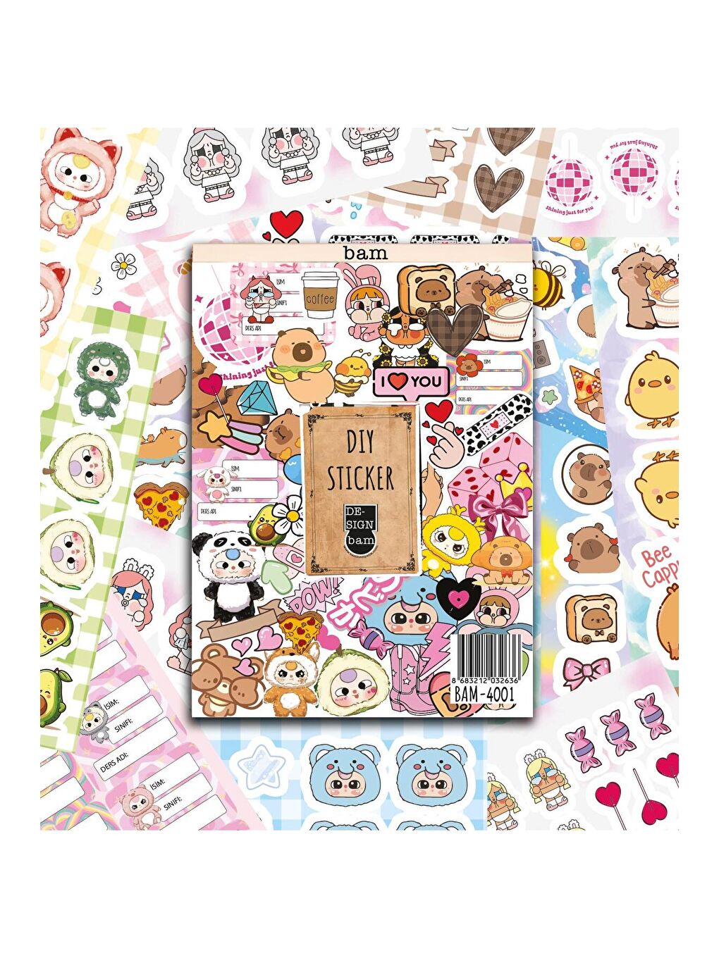 Cute Baby My DIY Sticker Book 24 * 17 cm 16 Sayfa Özel Tasarım Rengarenk Sticker Kitabı