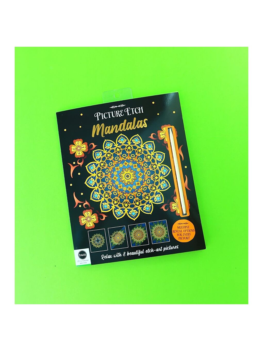Picture Etch Mandala Kazımalı Boyama Seti – 8 Adet Mandala Panel