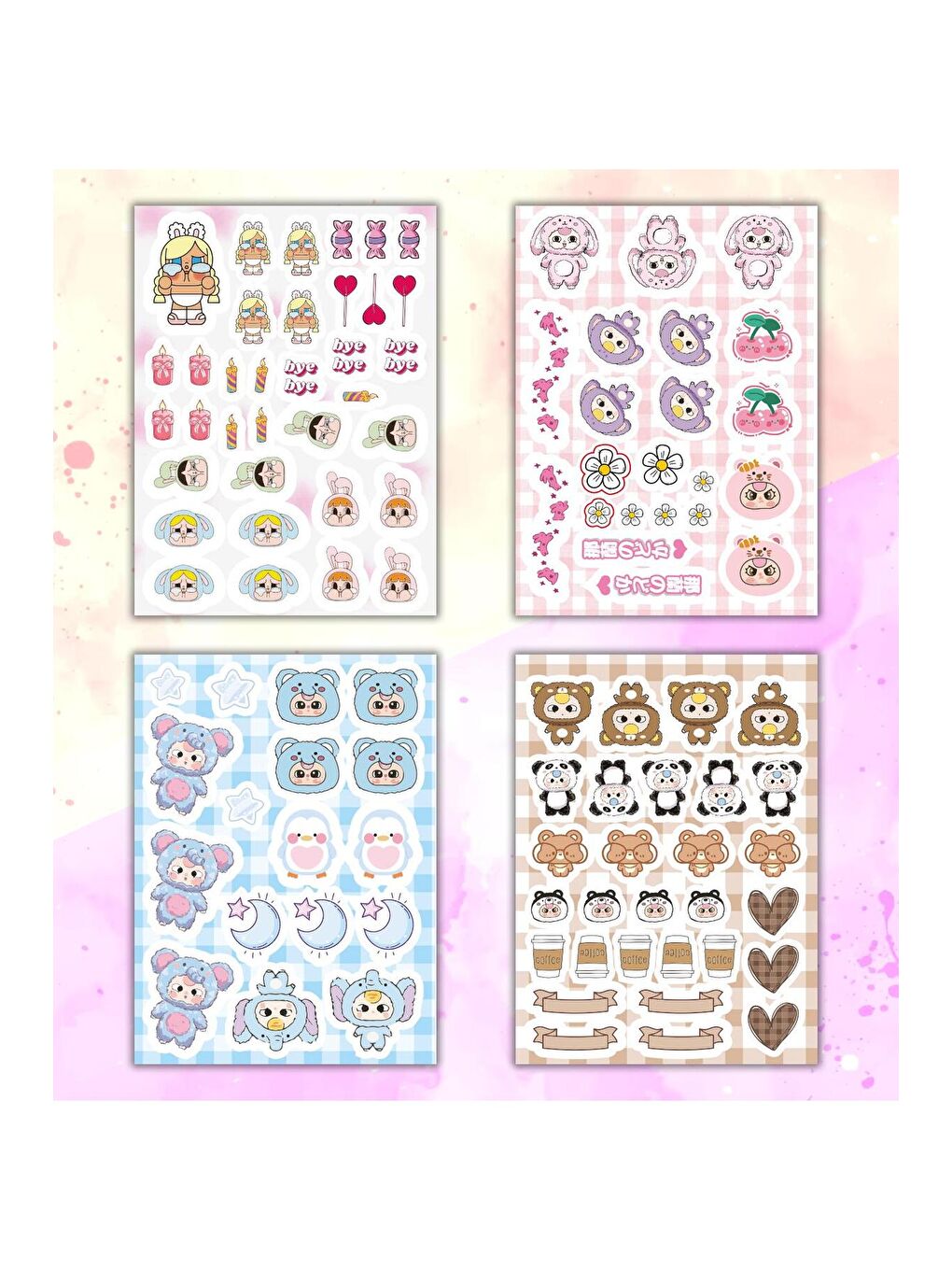 Cute Baby My DIY Sticker Book 24 * 17 cm 16 Sayfa Özel Tasarım Rengarenk Sticker Kitabı-1