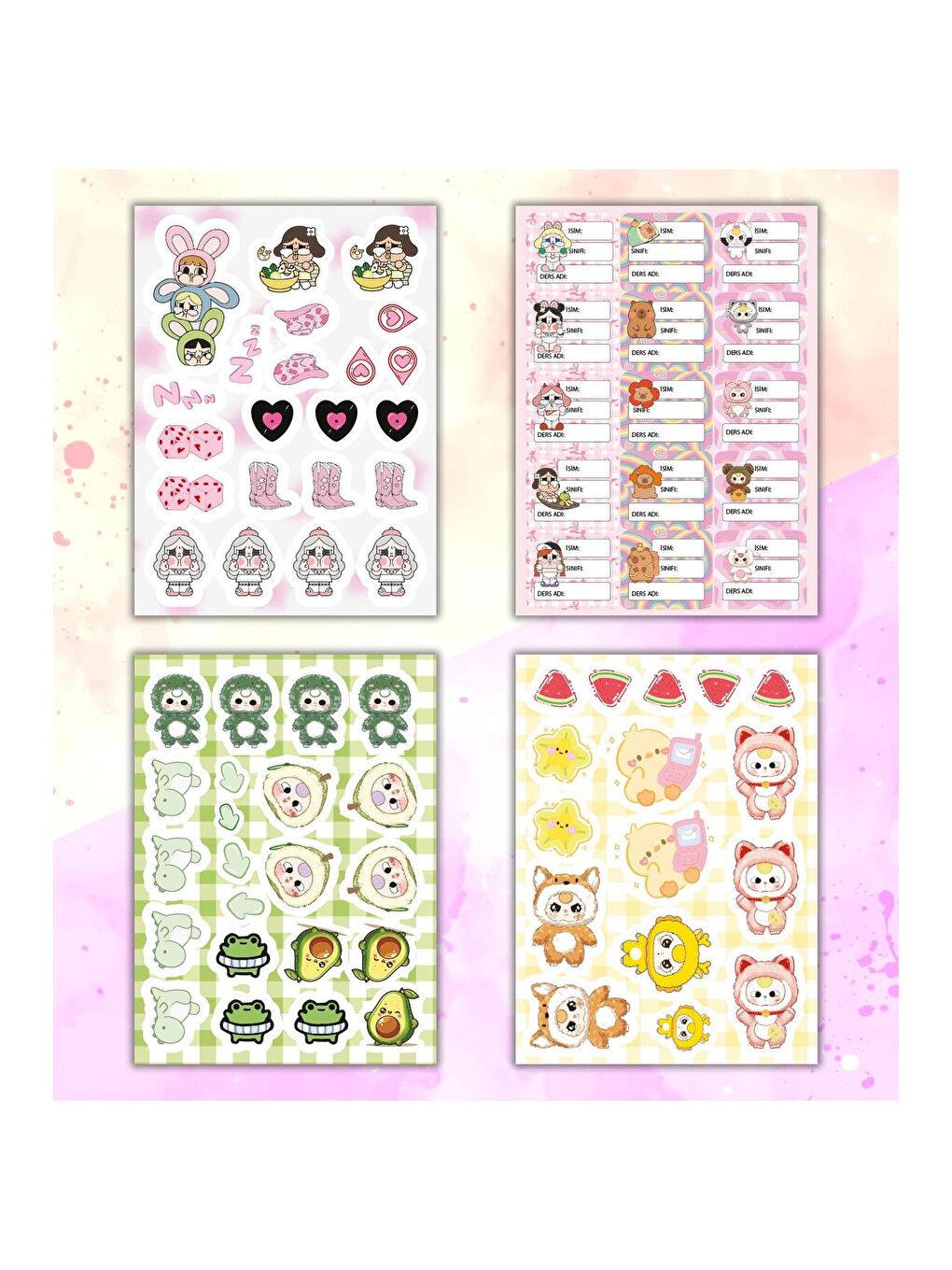 Cute Baby My DIY Sticker Book 24 * 17 cm 16 Sayfa Özel Tasarım Rengarenk Sticker Kitabı-2