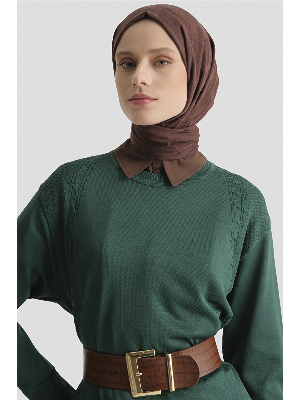 Yeşil Triko Tunik 25Kd5005 Zümrüt-2