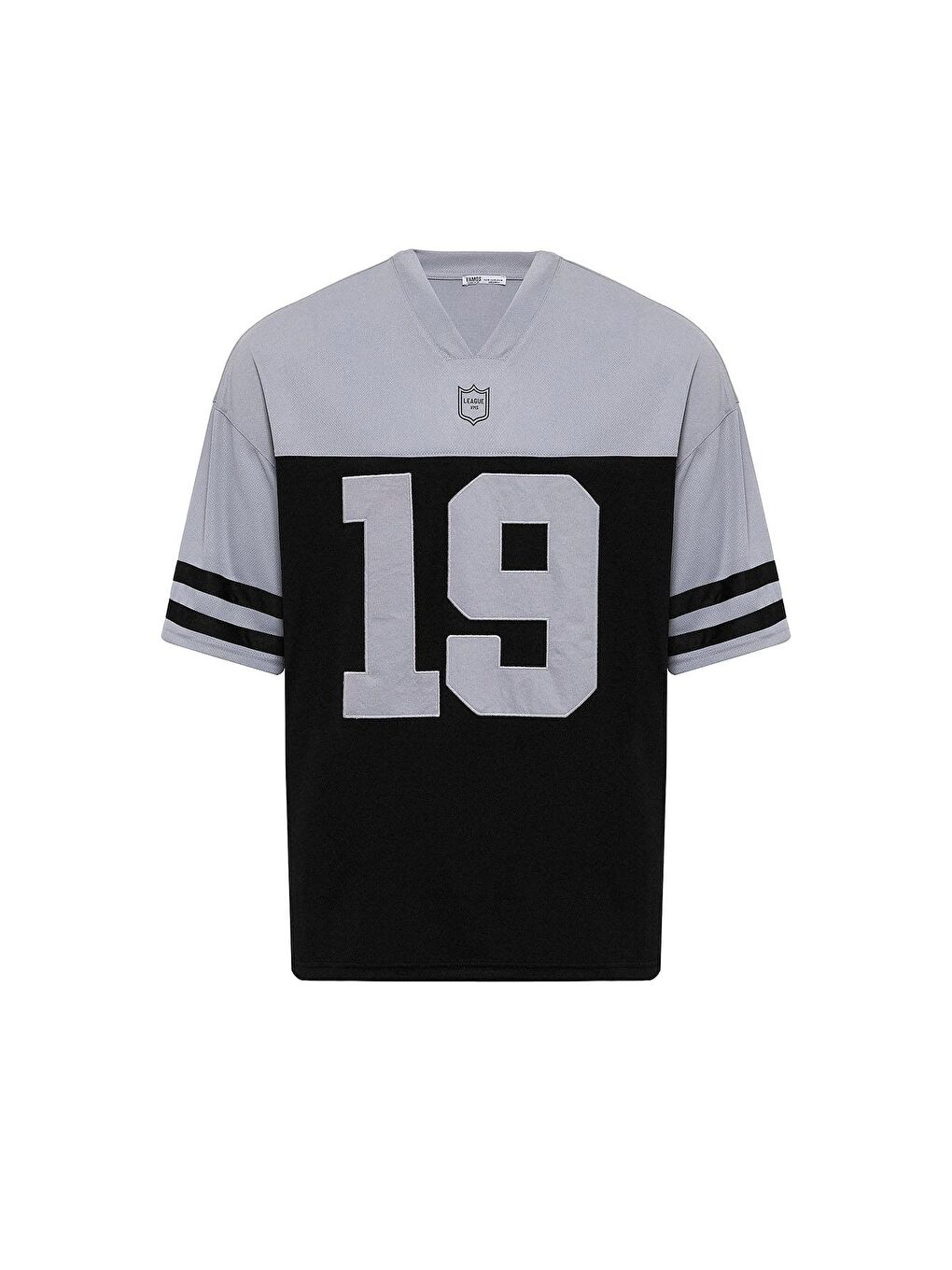 Baskılı Oversize Forma Tişört Siyah-1