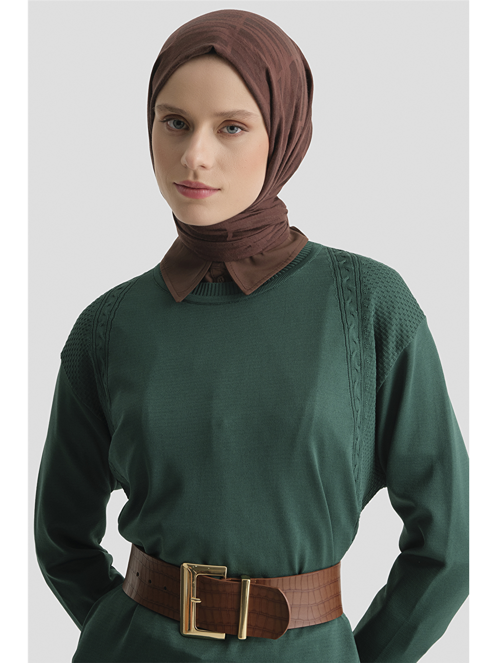 Yeşil Triko Tunik 25Kd5005 Zümrüt-3