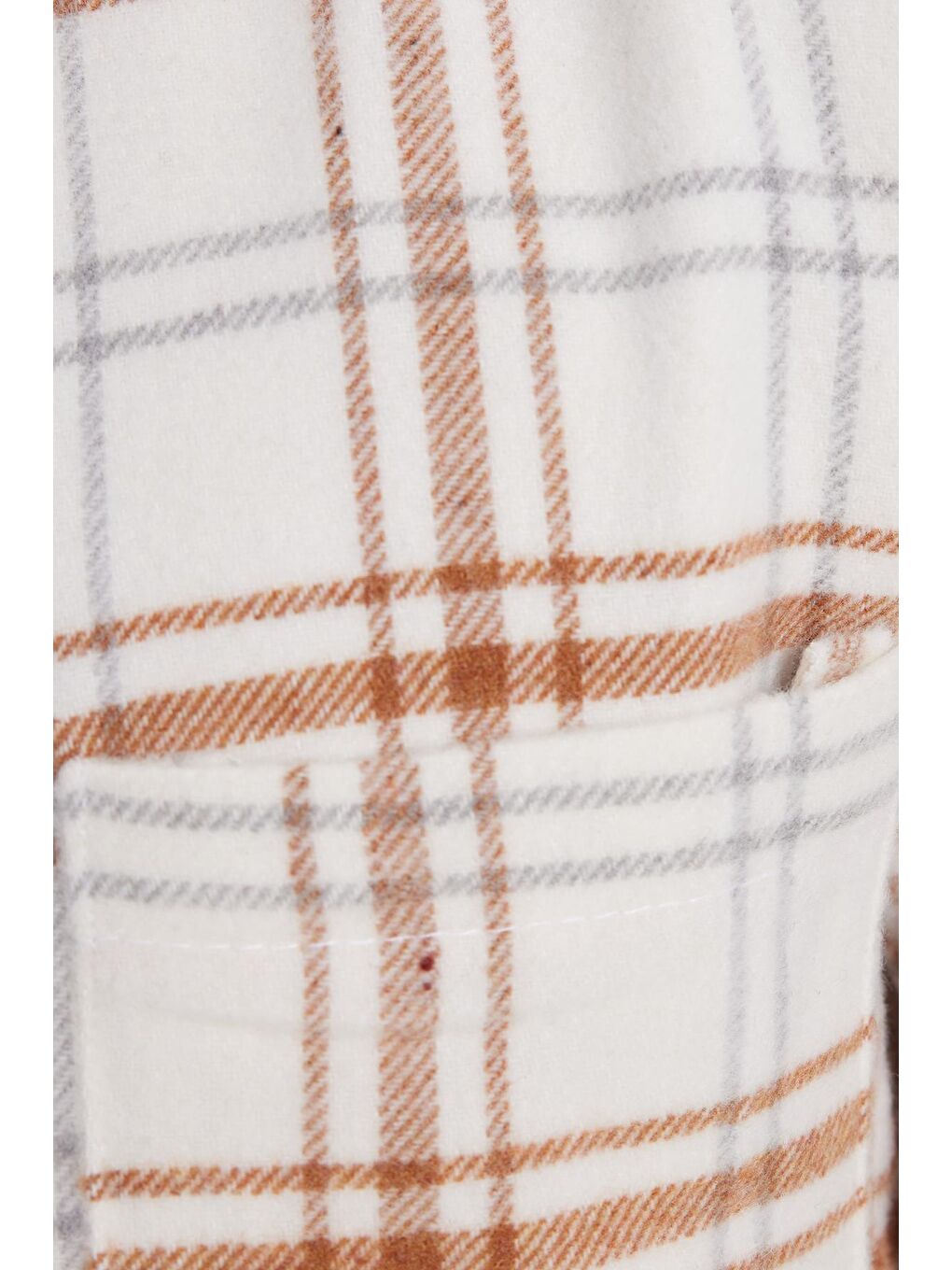 Ekru Erkek Regular Fit Rahat Kesim Kışlık Kareli Oduncu Gömlek-4