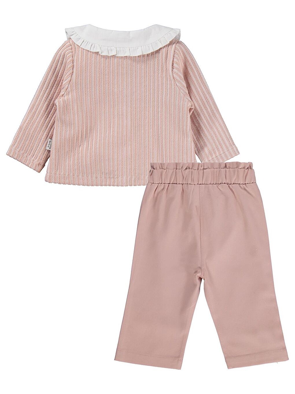 Lüks Yakası Nakışlı Hırkalı 3 Lü 6-18 Ay Takım - Pembe 6-9 Ay-2