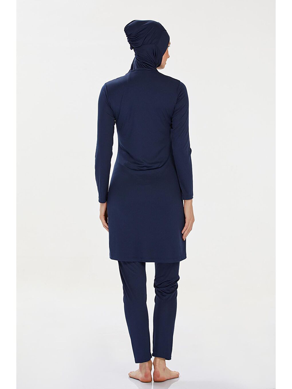 Elastanlı Tam Kapalı Tesettür Mayo Rozzr 9021 Koyu Lacivert-3