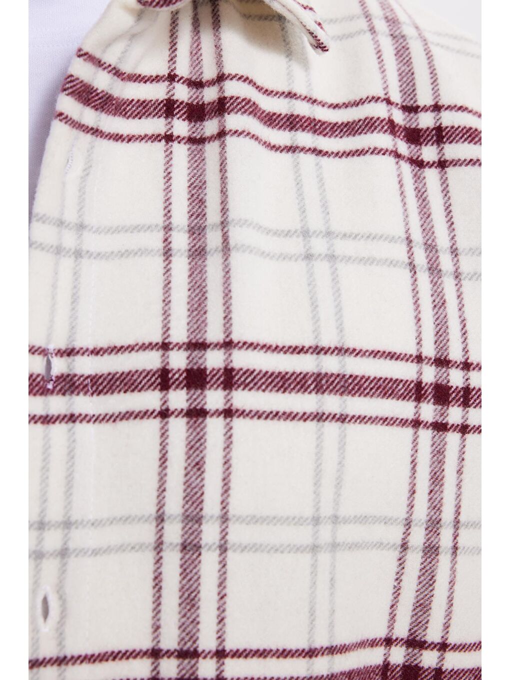 Bordo Erkek Relax Fit Rahat Kesim Kışlık Kareli Oduncu Gömlek-4