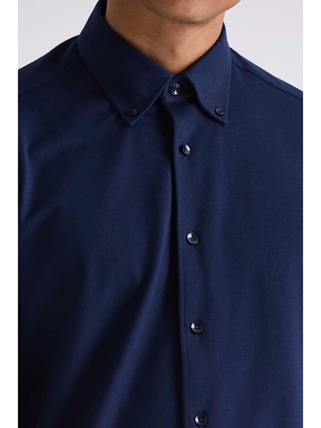 Lacivert Comfort Fit Desenli Spor Gömlek-2
