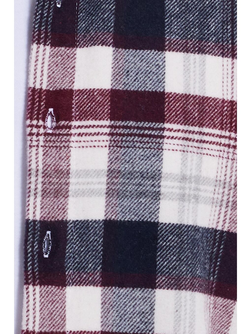 Bordo Erkek Relax Fit Rahat Kesim Kışlık Kareli Oduncu Gömlek-4