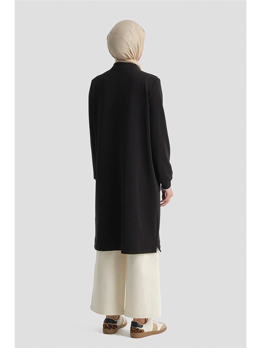 Fermuar Detaylı Tunik Siyah-4
