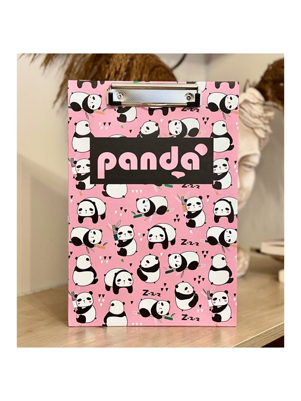 BAM HEDİYELİK EŞYA Pembe Panda Tasarımlı Sekreterlik