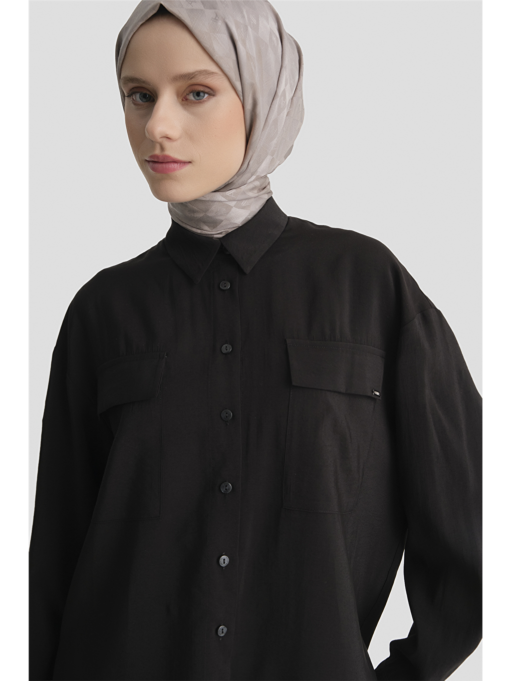 Cepli Modal Tunik Siyah