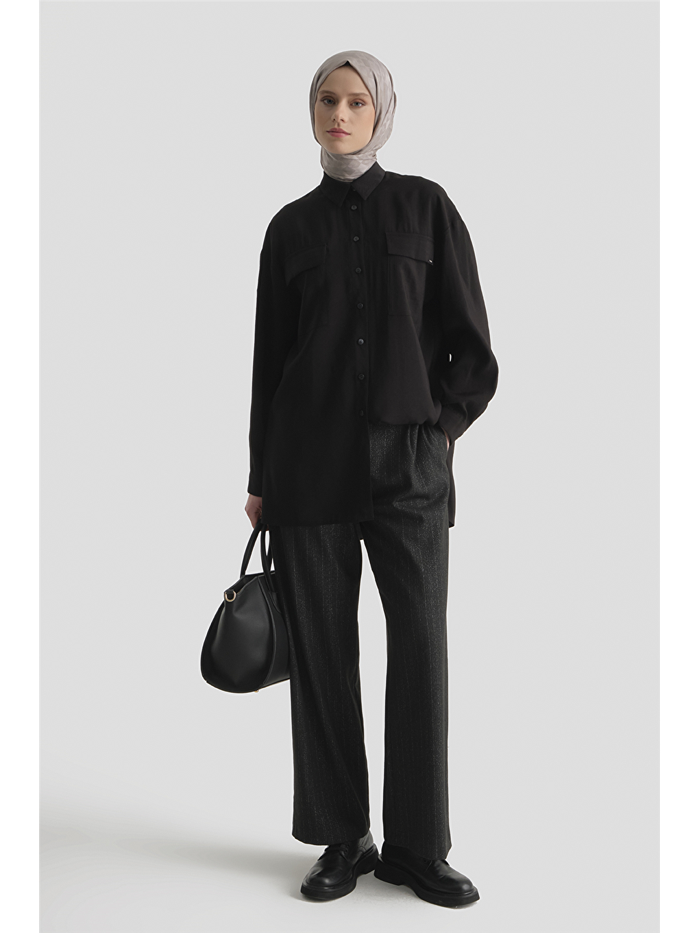 Cepli Modal Tunik Siyah-1