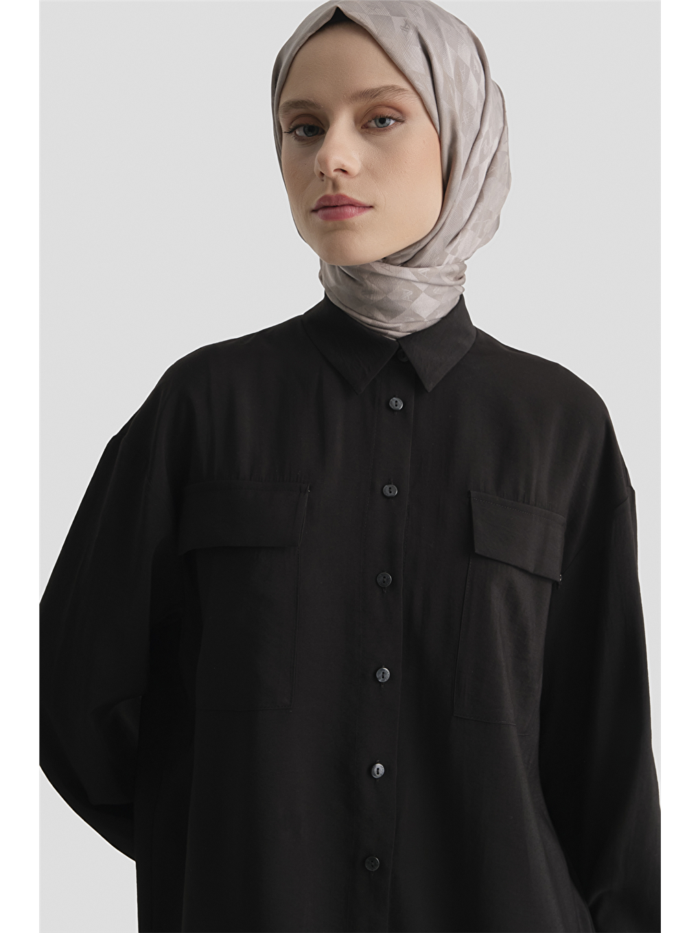 Cepli Modal Tunik Siyah-2