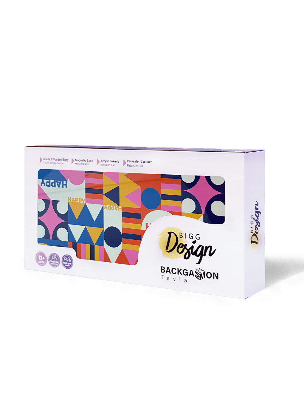 Happy Tavla, Çizilmez Zeminli, Mıknatıslı MDF Kasa, 2 Kat Vernik Cilalı-4