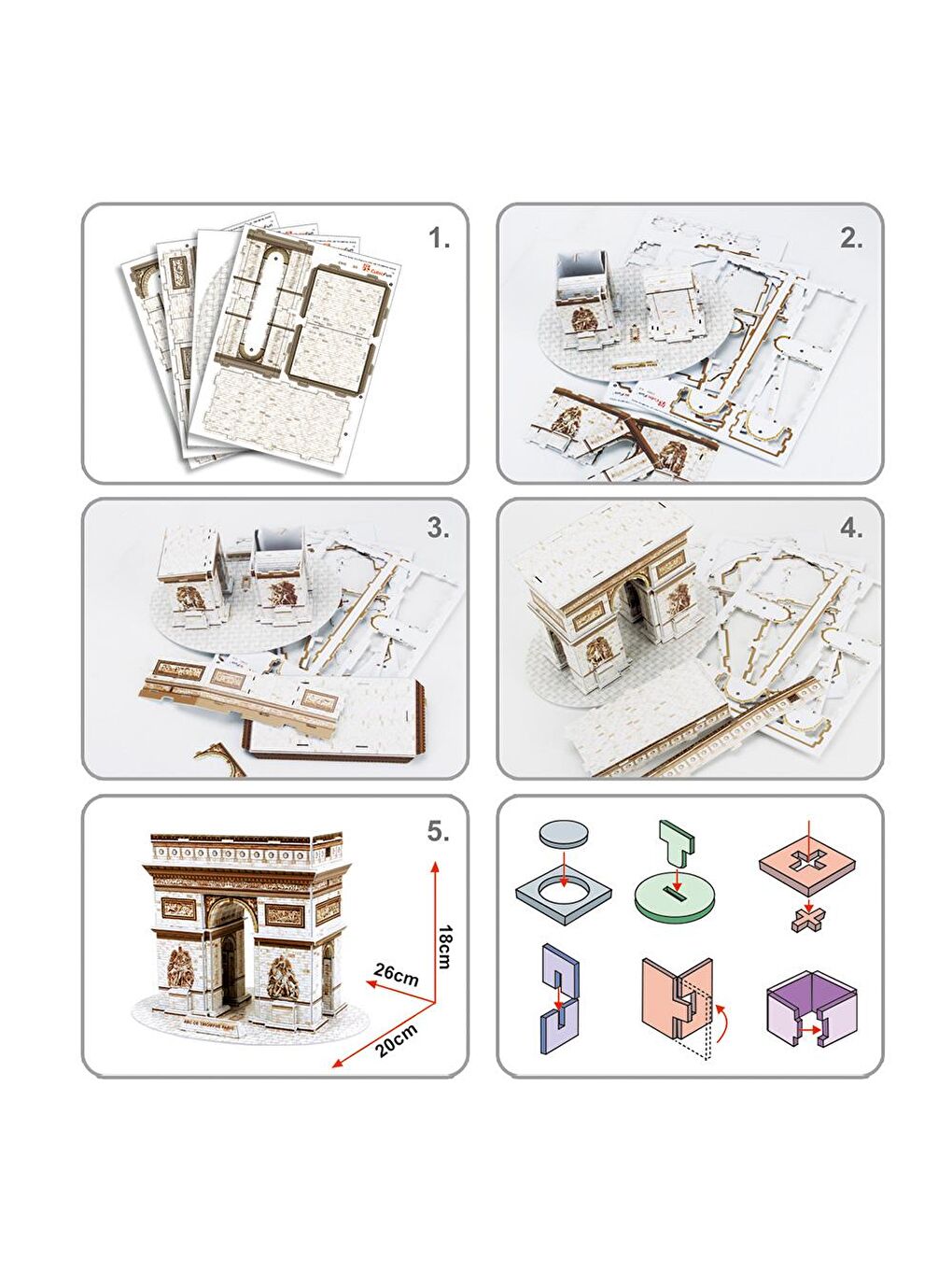 Cubic Fun Karışık 3D 26 Parça Puzzle Triumphal Arch - 2