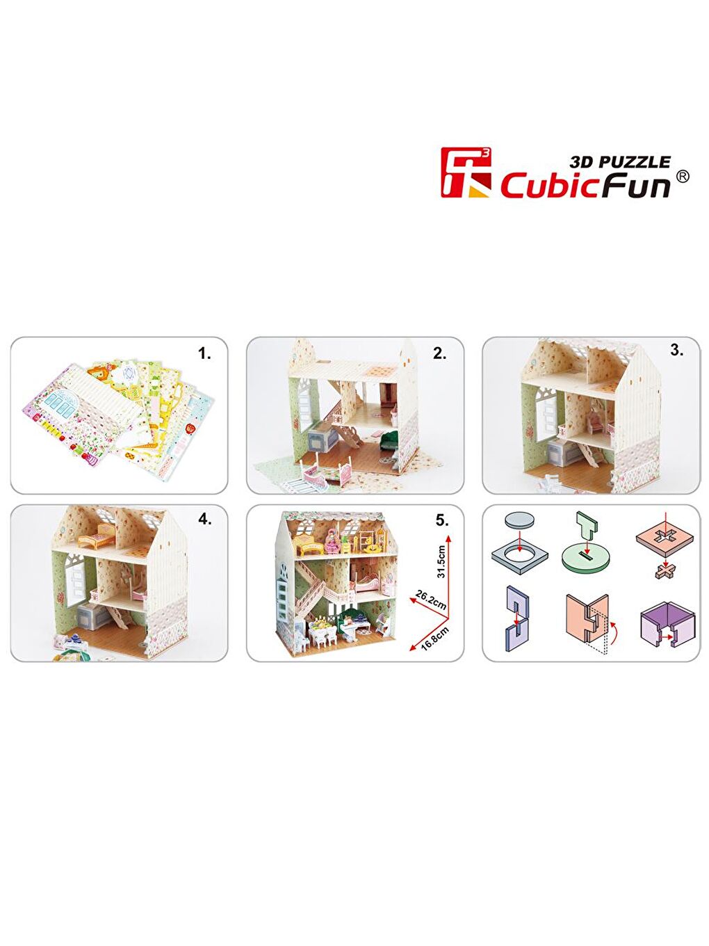 Cubic Fun Karışık 3D 160 Parça Puzzle Rüya Bebek Evi - 2