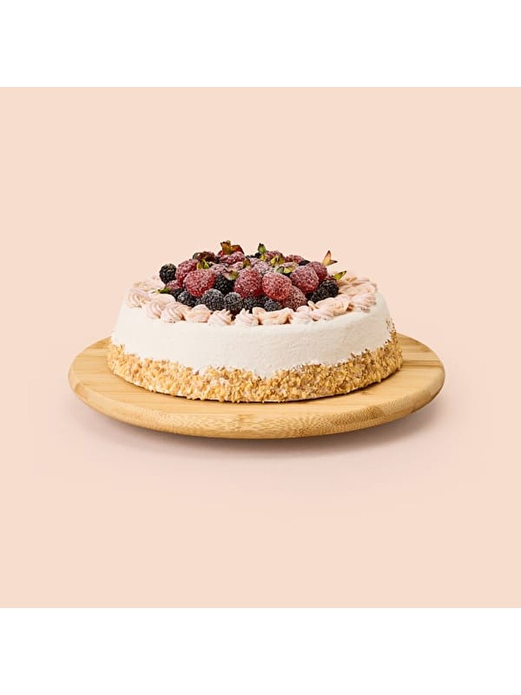 Kahverengi Bambu Döner Tabla - 29 cm-1