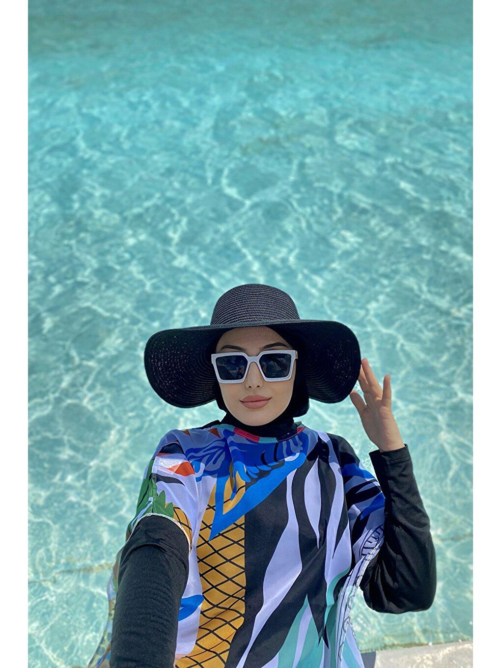 Karışık Çiçek Desenli Kaftan Kimono Pareo P2102-1