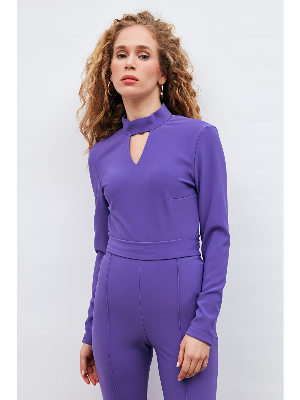 SATEEN Sırt Detaylı Bodysuit Bluz - Mor