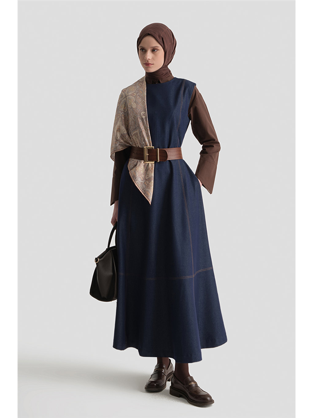 Dikiş Detaylı Denim Jile İndigo-2