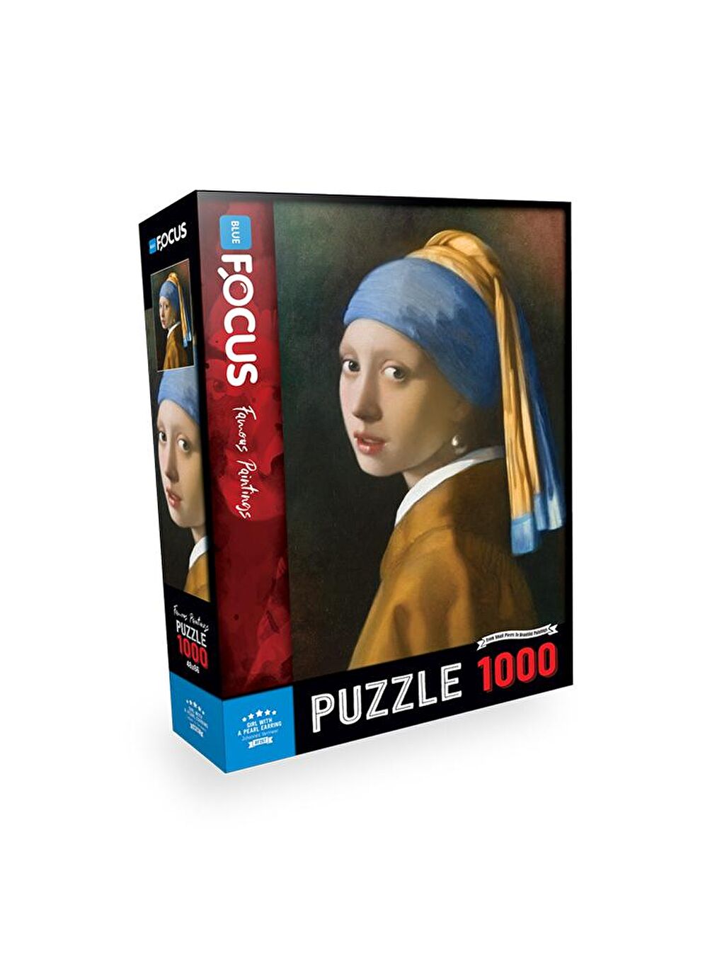 Blue Focus Karışık 1000 Parça Puzzle - İnci Küpeli Kız (Girl Wıth a Pearl Earring) - 1