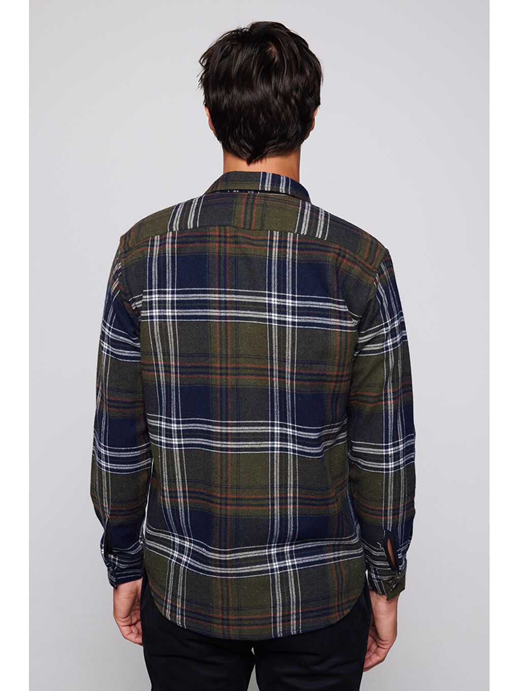 Karışık Erkek Regular Fit Klasik Kesim Çift Cepli Kareli Kışlık Oduncu Gömlek-4