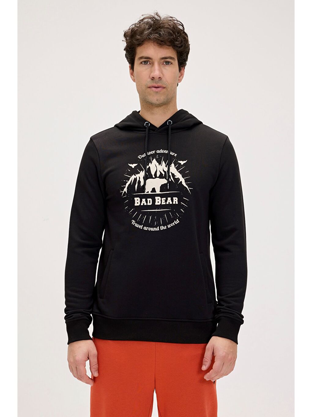 Bad Bear Siyah Steve Siyah Erkek Kapüşonlu Sweatshirt