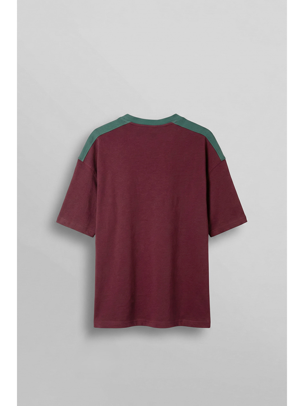 Erkek Oversize Nakışlı Ülke Temalı Forma T-Shirt Bordo-1