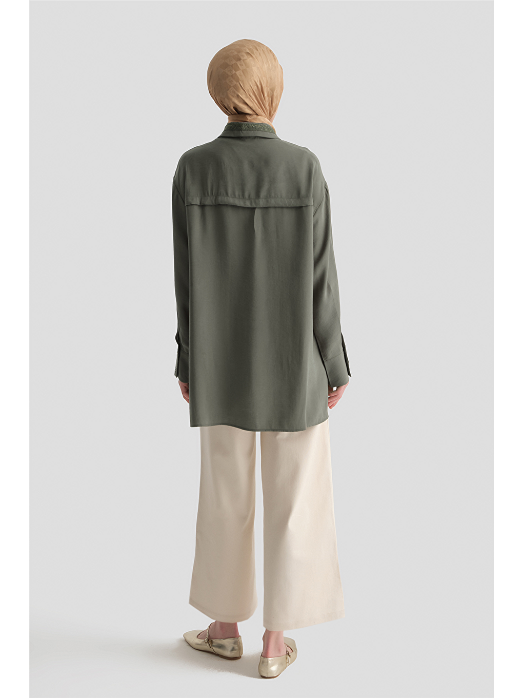 Sim Detaylı Tunik Haki-4