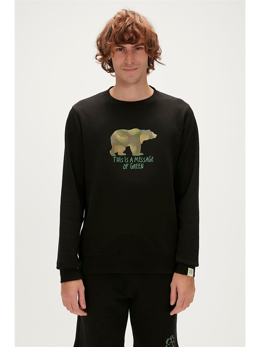 Bad Bear Siyah Re-Finger Recycle Siyah Baskılı Erkek Sweatshirt