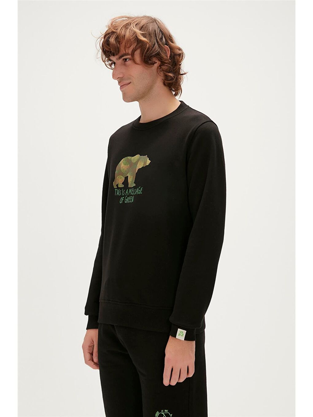 Bad Bear Siyah Re-Finger Recycle Siyah Baskılı Erkek Sweatshirt - 1