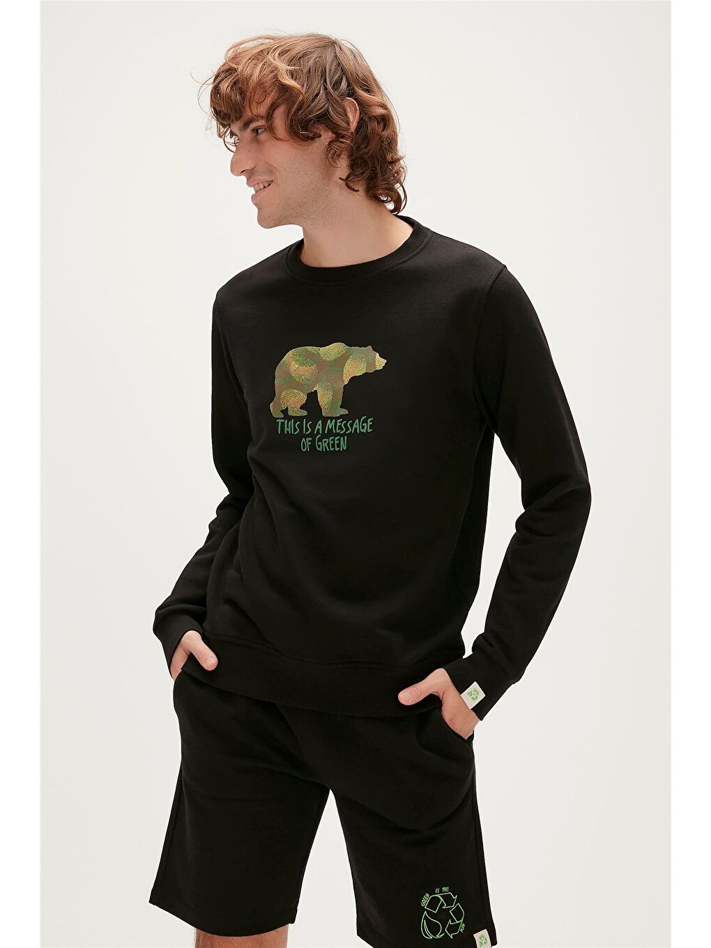 Bad Bear Siyah Re-Finger Recycle Siyah Baskılı Erkek Sweatshirt - 2