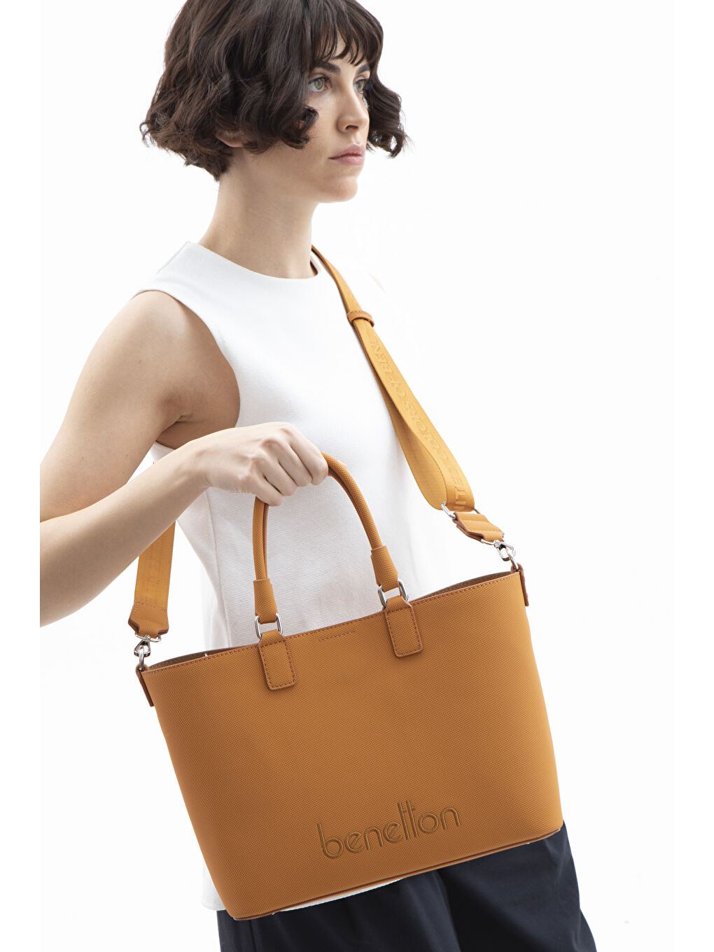 Kahverengi Kadin Kol Çantasi Hardal BNT1617-1