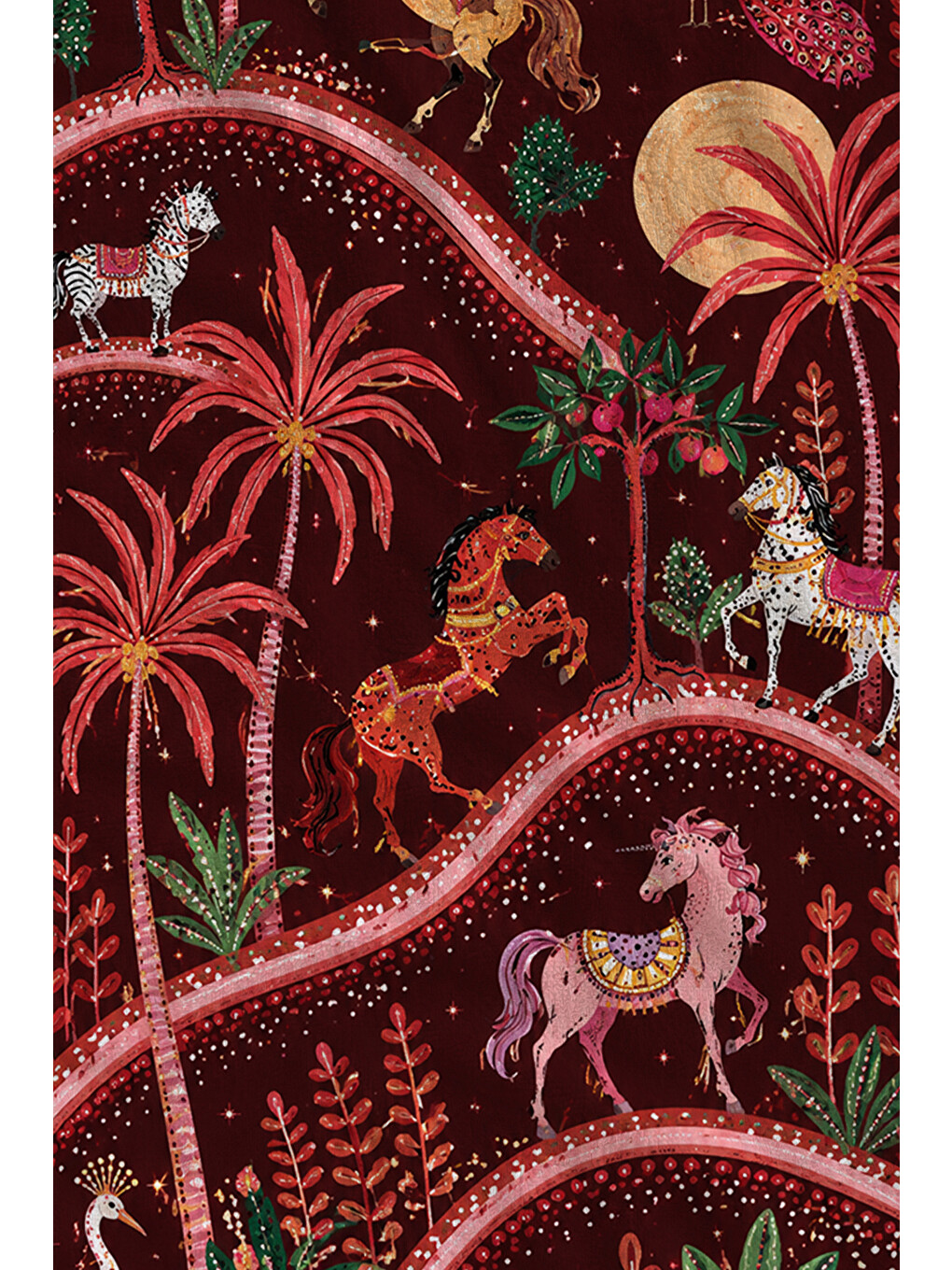 Yeşil Art Deco Flamingo Palmiye Ve Botanik Desenli 70x150 Plaj Havlusu - Dijital Baskılı Banyo Havlusu-2