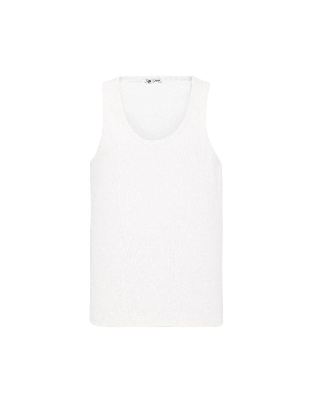 Yıkamalı Tank Top Kaşkorse Kolsuz Tişört Ekru-1