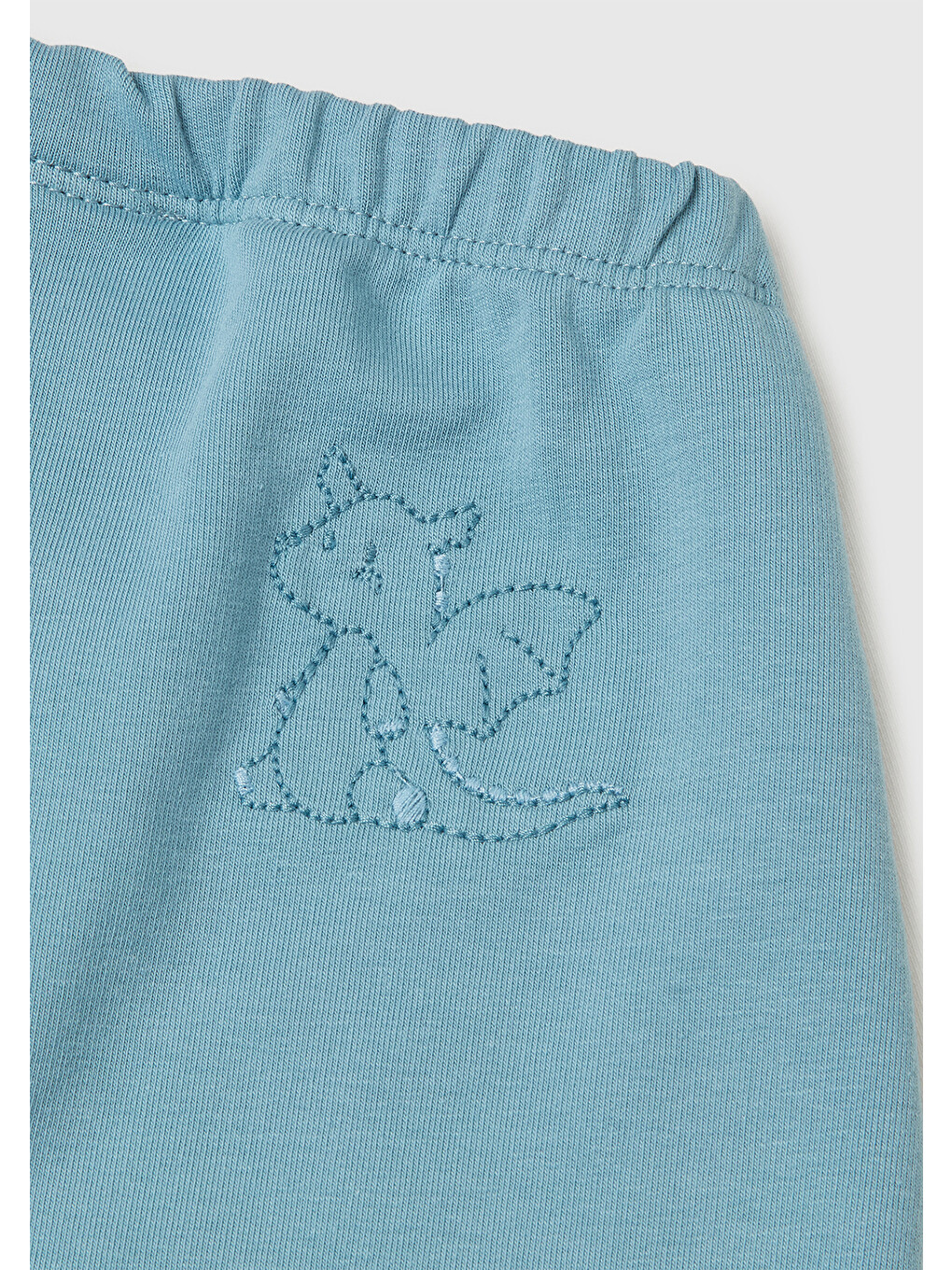 Bebek Mavi Mix Düğmeli Baskılı Sweatshirt Takım-2