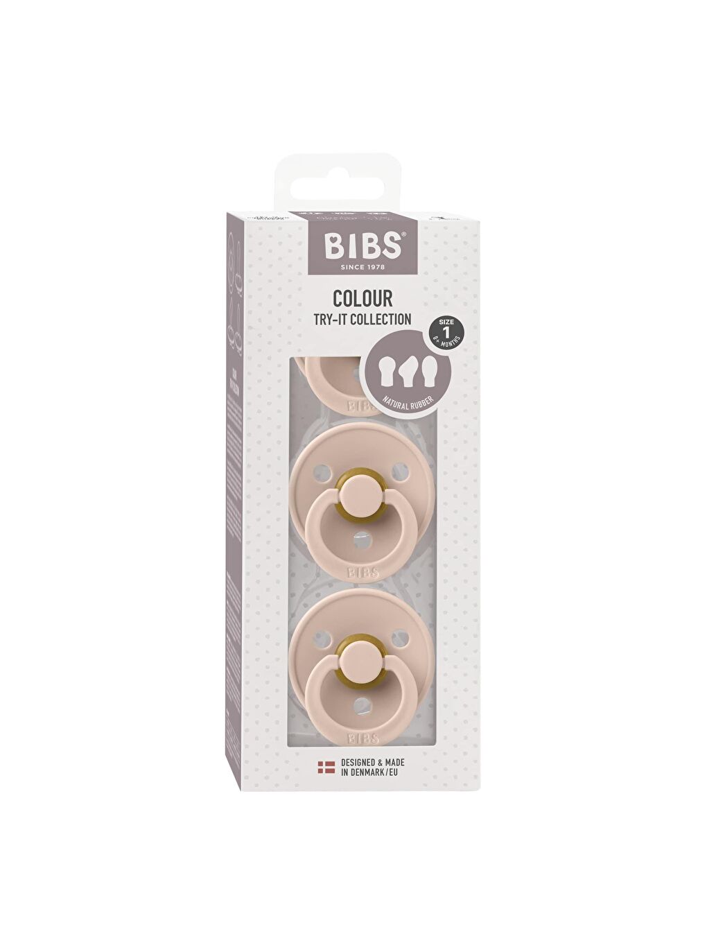 BİBS Bibs Try It Colour Üçlü Emzik Seti - Blush - 1